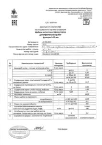 Паспорт щебень из плотных пород гранитный 5-20 мм